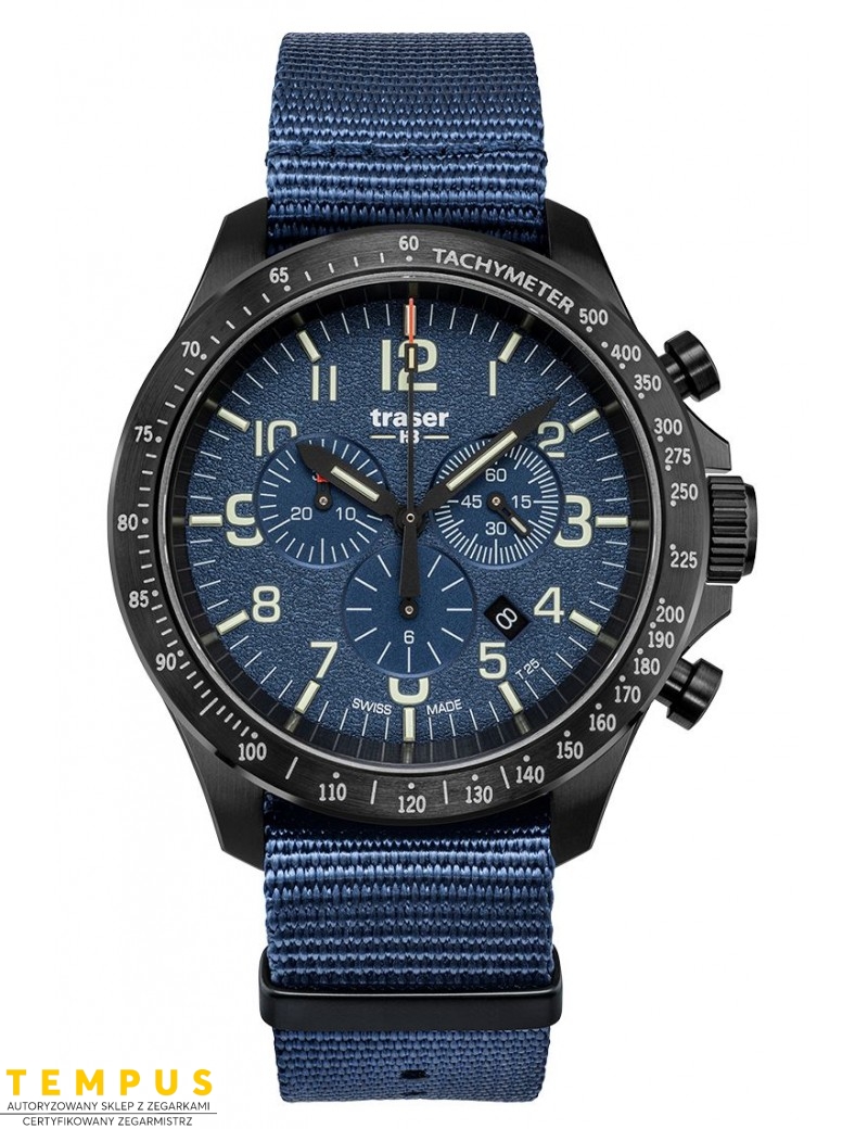 Zegarek sportowy, militarny męski Traser P67 Officer Pro Chronograph Blue 109461 - Zegarki TRASER Zegarek sportowy, militarny męski Traser P67 Officer Pro Chronograph Blue 109461 - Zegarki TRASER