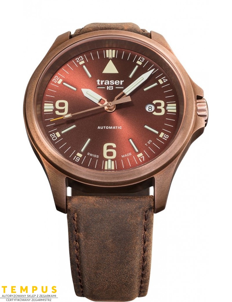 Zegarek sportowy, militarny męski Traser P67 Officer Pro Automatic Bronze Brown 108073 - Zegarki TRASER