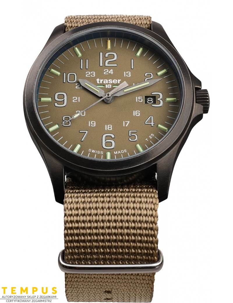 Zegarek sportowy, militarny męski Traser P67 Officer Pro GunMetal Khaki 108631 - Zegarki TRASER