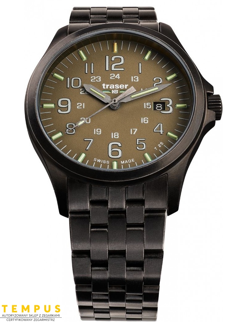 Zegarek sportowy, militarny męski Traser P67 Officer Pro GunMetal Khaki 108738 - Zegarki TRASER