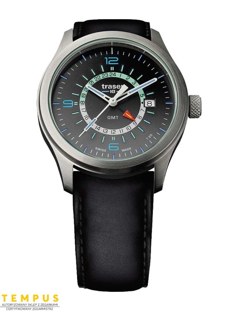 Zegarek sportowy, militarny męski Traser P59 Aurora GMT Anthracite 107231 - Zegarki TRASER