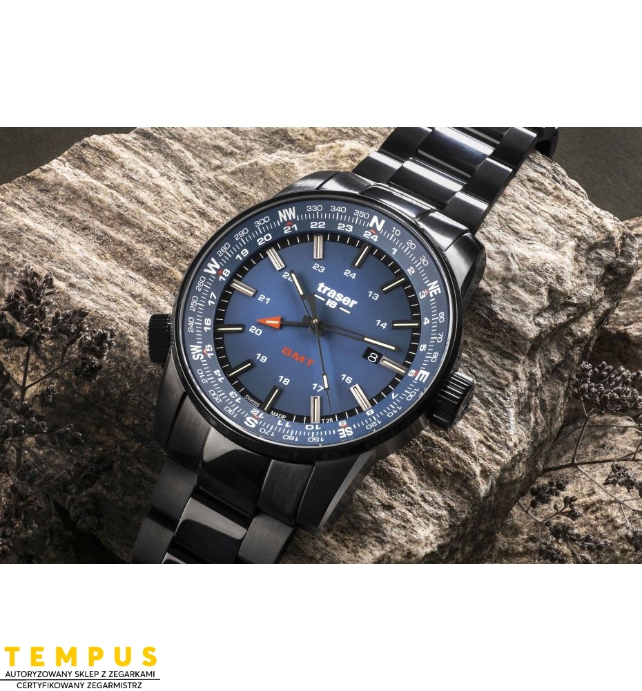  Zegarek Męski Traser P68 Pathfinder GMT Blue 109524 - Tempus