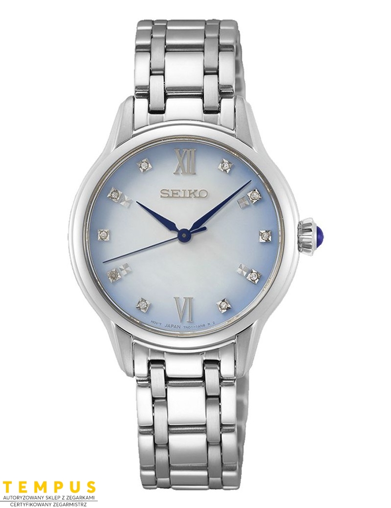 Zegarek klasyczny, elegancki damski Seiko Caprice Diamonds Srz539P1 - Zegarki SEIKO