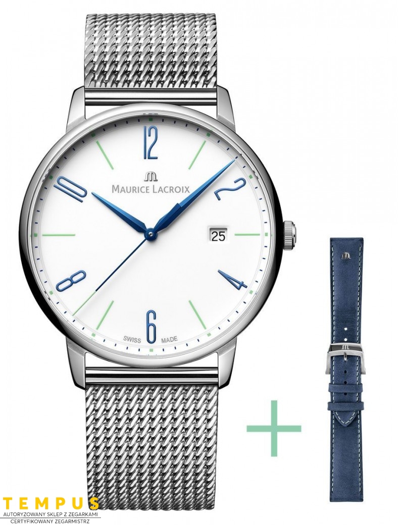Zegarek klasyczny, elegancki męski Maurice Lacroix Eliros Date 25Th Anniversary EL1118-SS00E-120-C - Zegarki MAURICE LACROIX