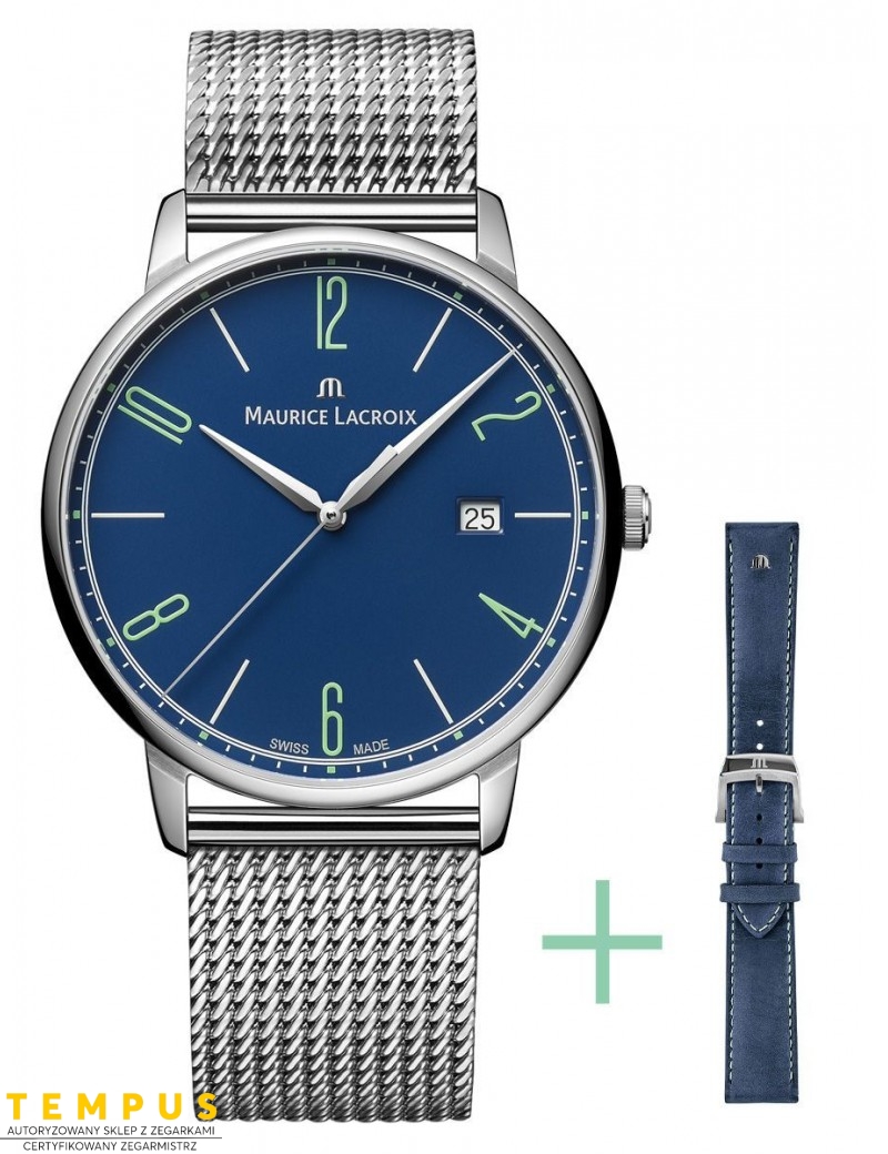 Zegarek klasyczny, elegancki męski Maurice Lacroix Eliros Date 25Th Anniversary EL1118-SS00E-420-C - Zegarki MAURICE LACROIX