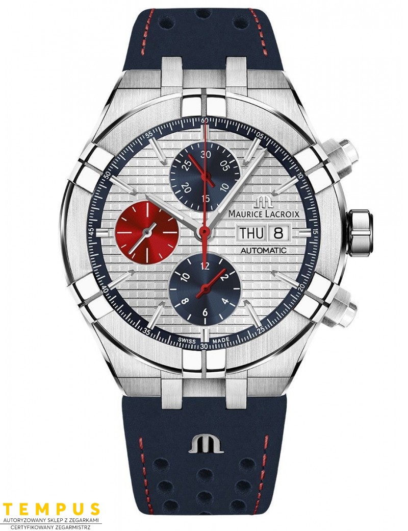 Zegarek casual męski Maurice Lacroix Aikon Automatic Chronograph Special Edition Mahindra Racing AI6038-SS001-133-4 - Zegarki MAURICE LACROIX