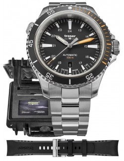 Zegarek sportowy, militarny męski Traser P67 SuperSub Diver Automatic Black T25 Set 110321 - Zegarki TRASER