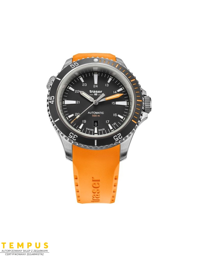 Zegarek sportowy, militarny męski Traser P67 SuperSub Diver Automatic Black T25 110323 - Zegarki TRASER