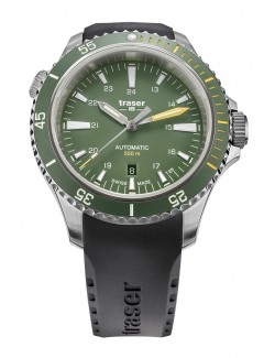 Zegarek sportowy, militarny męski Traser P67 SuperSub Diver Automatic Green T25 110326 - Zegarki TRASER