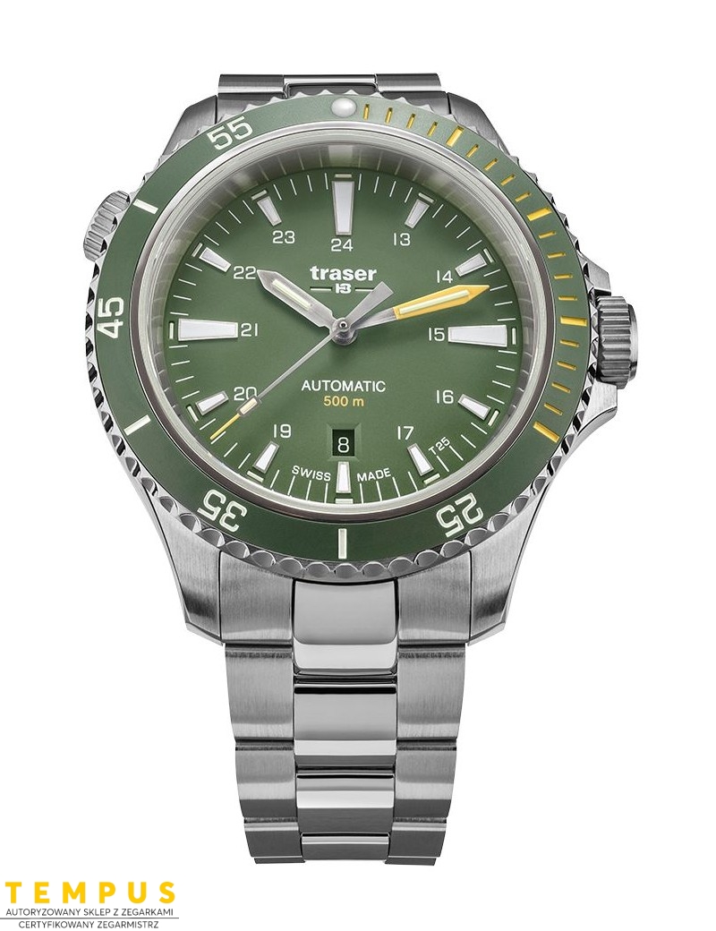 Zegarek sportowy, militarny męski Traser P67 SuperSub Diver Automatic Green T25 110328 - Zegarki TRASER Zegarek sportowy, militarny męski Traser P67 SuperSub Diver Automatic Green T25 110328 - Zegarki TRASER
