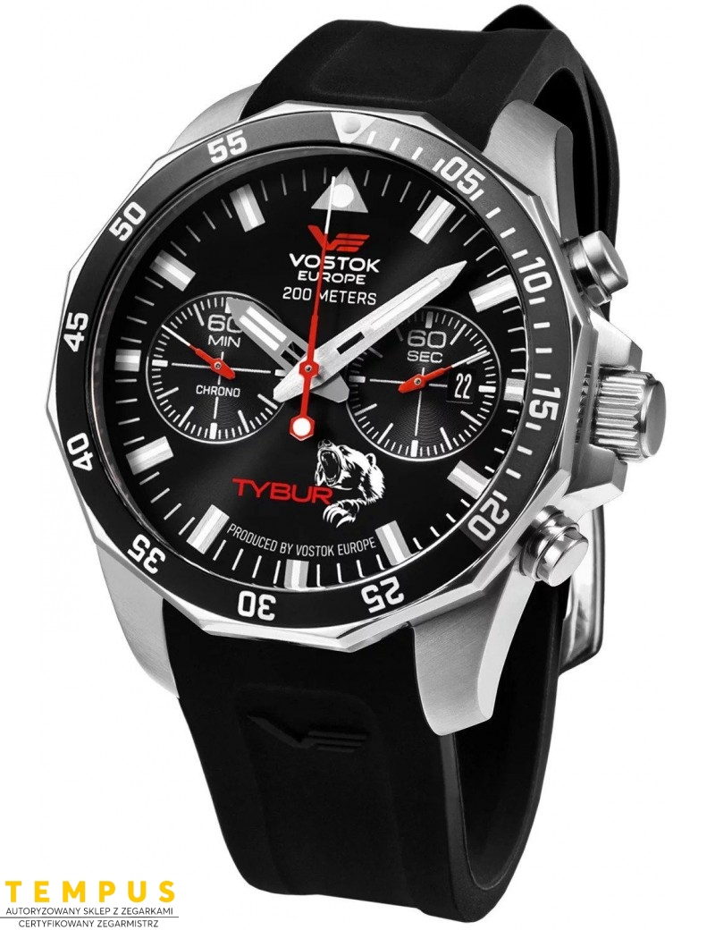 Zegarek sportowy męski Vostok Europe N1 ROCKET Chrono Marcin Tybura "Tybur" Limited Edition 6S21-225A436 - Zegarki VOSTOK EUROPE