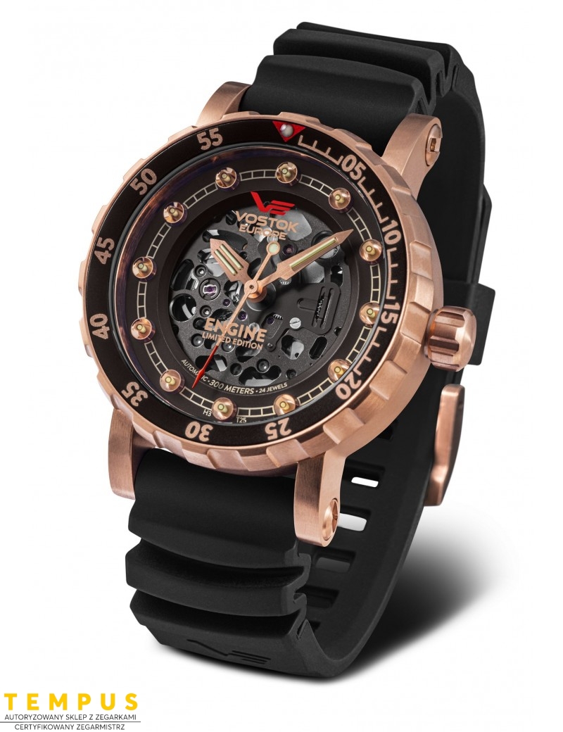 Zegarek sportowy męski Vostok Europe Engine Skeleton Limited Edition Automatic NH72-571B648 - Zegarki VOSTOK EUROPE