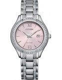 Zegarek klasyczny, elegancki damski Citizen ELEGANT CRYSTALS FE1230-51X na bransolecie