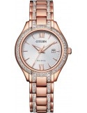 Zegarek klasyczny, elegancki damski Citizen ELEGANT CRYSTALS FE1233-52A na bransolecie