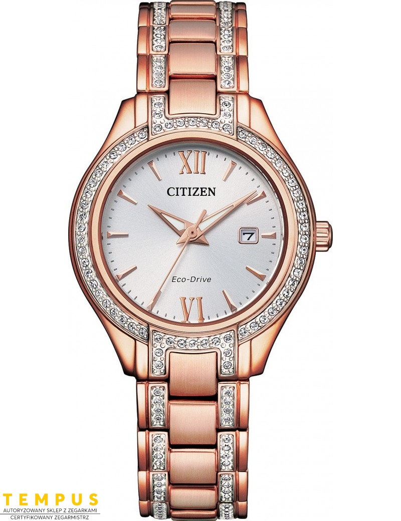Zegarek klasyczny, elegancki damski Citizen ELEGANT CRYSTALS FE1233-52A na bransolecie Zegarek klasyczny, elegancki damski Citizen ELEGANT CRYSTALS FE1233-52A na bransolecie