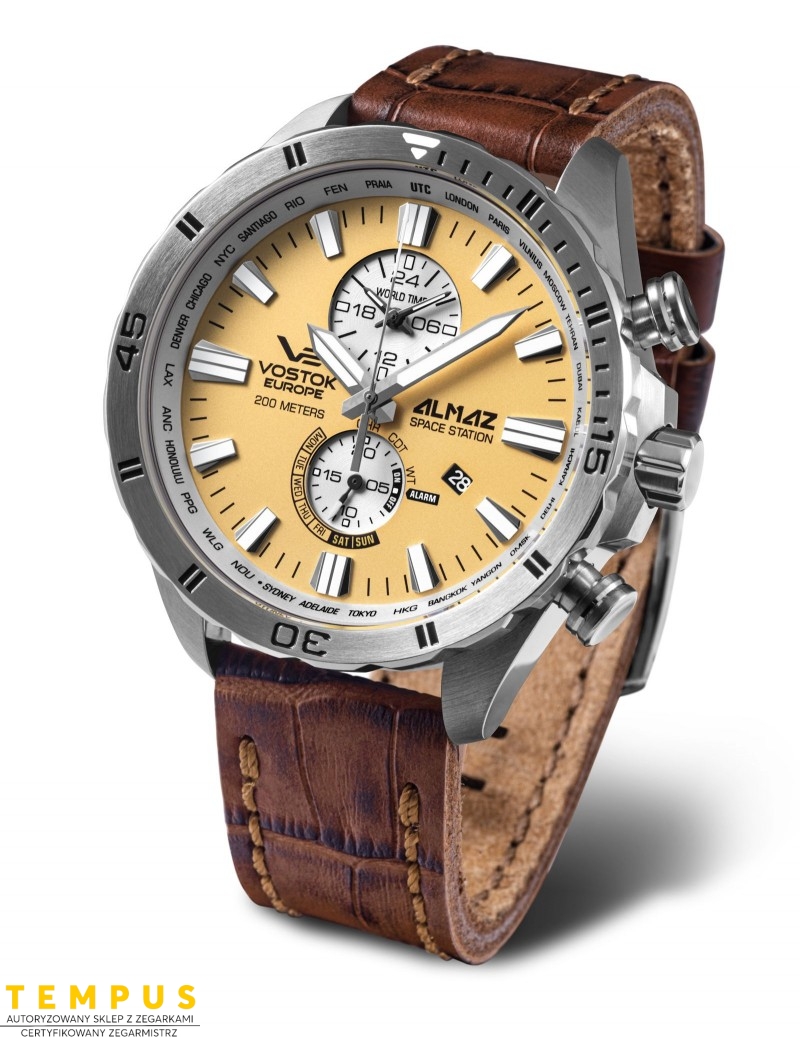 Zegarek sportowy męski Vostok Europe ALMAZ SPACE STATION YM8J-320A655 - Zegarki VOSTOK EUROPE