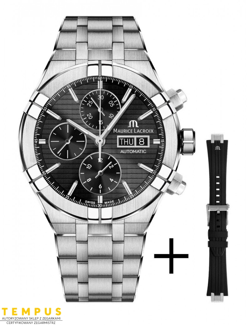 Zegarek casual męski Maurice Lacroix Aikon Automatic Chronograph AI6038-SS00F-330-A - Zegarki MAURICE LACROIX