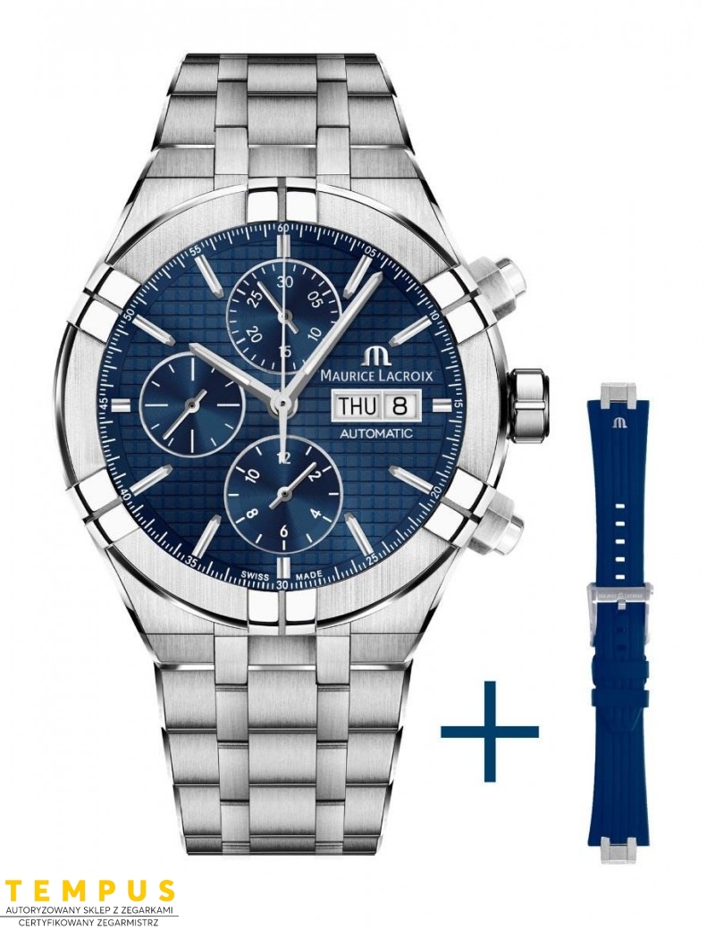 Zegarek casual męski Maurice Lacroix Aikon Automatic Chronograph AI6038-SS00F-430-C - Zegarki MAURICE LACROIX