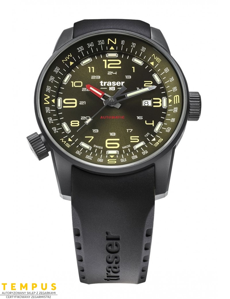 Zegarek sportowy, militarny męski Traser P68 Pathfinder Automatic Green 110457 - Zegarki TRASER Zegarek sportowy, militarny męski Traser P68 Pathfinder Automatic Green 110457 - Zegarki TRASER