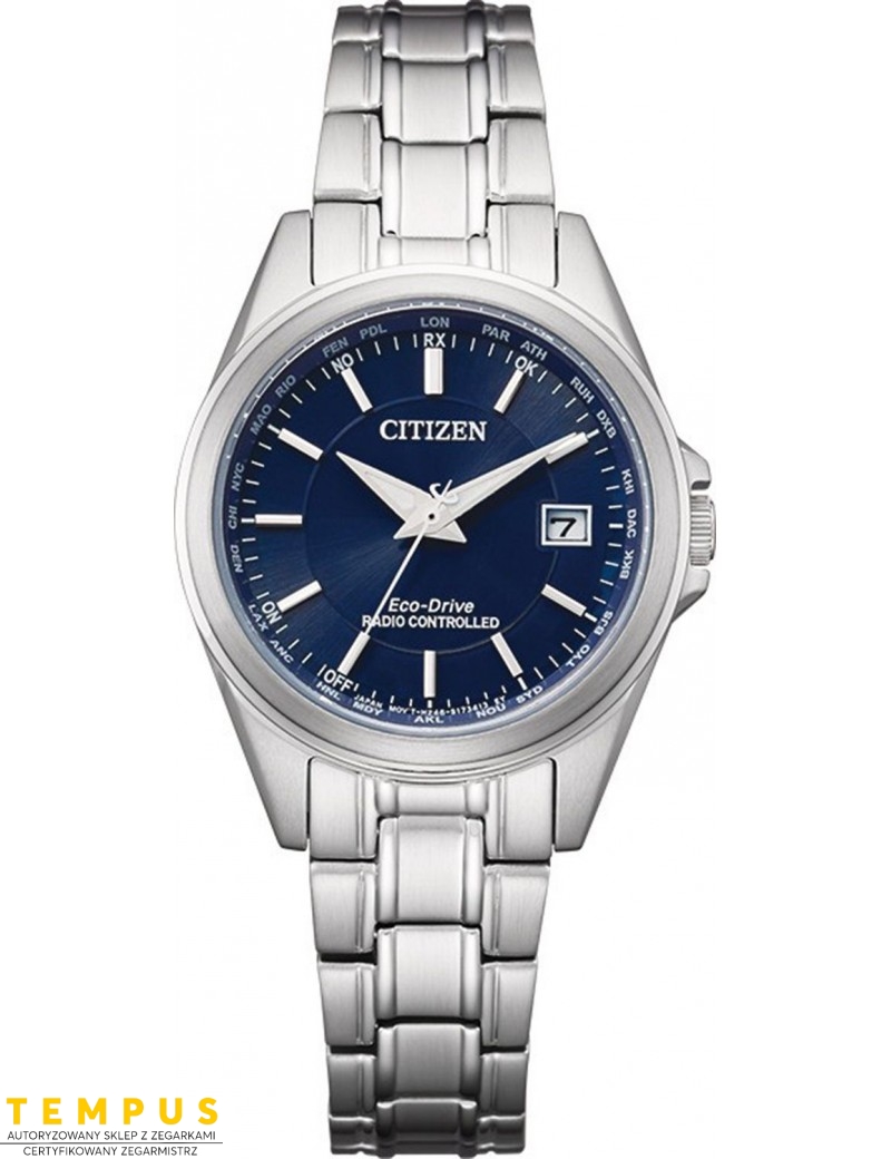 Zegarek klasyczny damski Citizen RADIO CONTROLLED EC1180-81L na bransolecie
