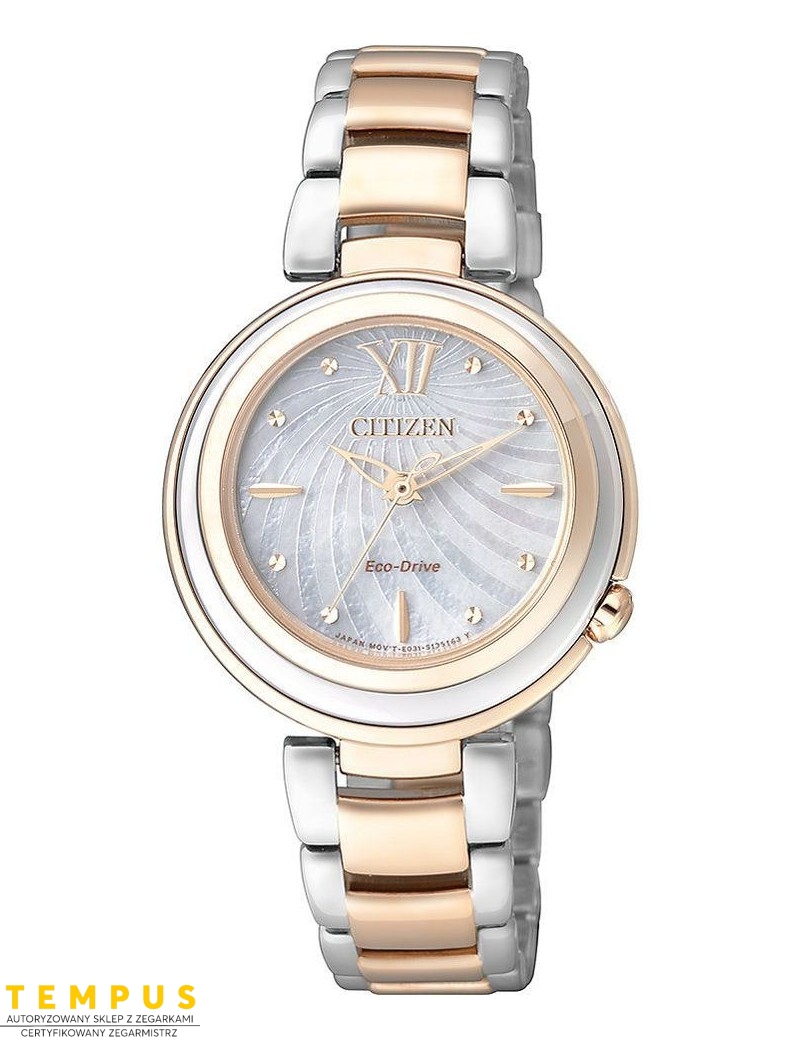 Zegarek klasyczny damski Citizen ELEGANCE EM0335-51D na bransolecie Zegarek klasyczny damski Citizen ELEGANCE EM0335-51D na bransolecie
