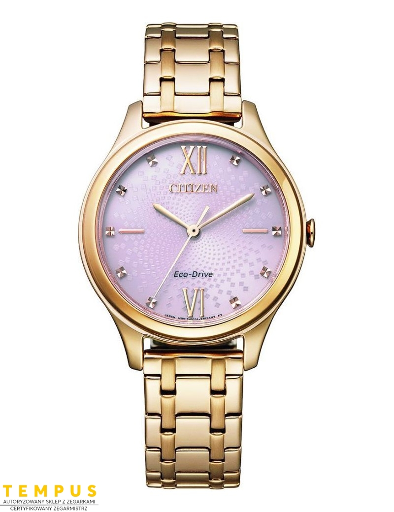 Zegarek klasyczny, elegancki damski Citizen Classic Lady Elegance EM0503-75X Crystals na bransolecie Zegarek klasyczny, elegancki damski Citizen Classic Lady Elegance EM0503-75X Crystals na bransolecie