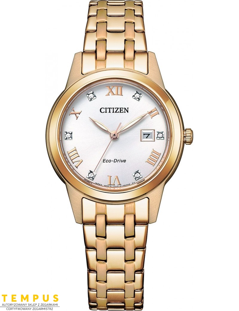 Zegarek klasyczny, elegancki damski Citizen Elegant Crystal FE1243-83A na bransolecie Zegarek klasyczny, elegancki damski Citizen Elegant Crystal FE1243-83A na bransolecie