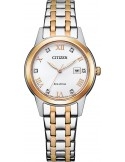 Zegarek klasyczny, elegancki damski Citizen Elegant Crystal FE1246-85A na bransolecie
