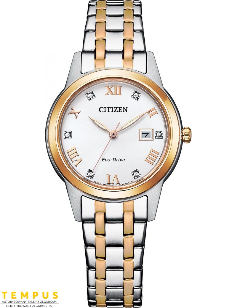 Zegarek klasyczny, elegancki damski Citizen Elegant Crystal FE1246-85A na bransolecie Zegarek klasyczny, elegancki damski Citizen Elegant Crystal FE1246-85A na bransolecie