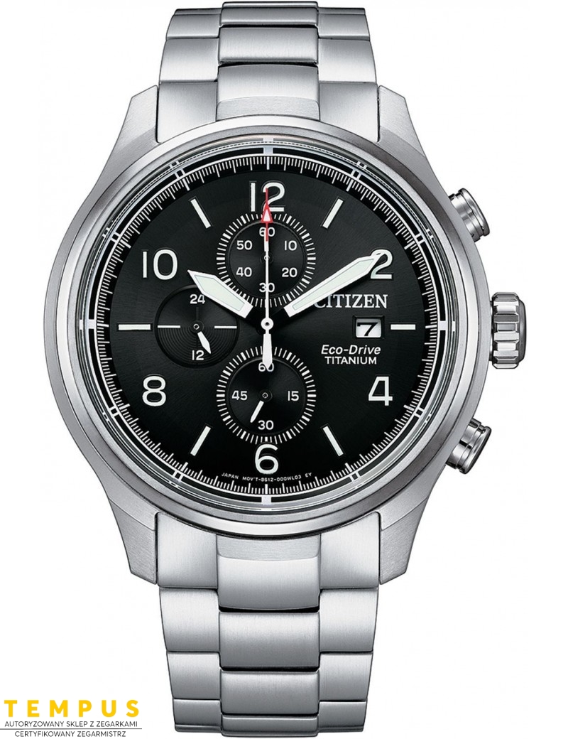 Zegarek sportowy męski Citizen TITANIUM CA0810-88E na bransolecie Zegarek sportowy męski Citizen TITANIUM CA0810-88E na bransolecie