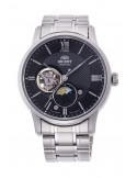 Zegarek klasyczny, elegancki męski Orient Sun & Moon Automatic RA-AS0008B10B Open Heart - Zegarki ORIENT