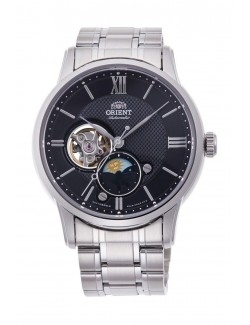 Zegarek klasyczny, elegancki męski Orient Sun & Moon Automatic RA-AS0008B10B Open Heart - Zegarki ORIENT