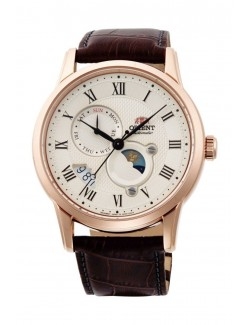 Zegarek klasyczny, elegancki męski Orient RA-AK0007S10B Sun & Moon Automatic - Zegarki ORIENT