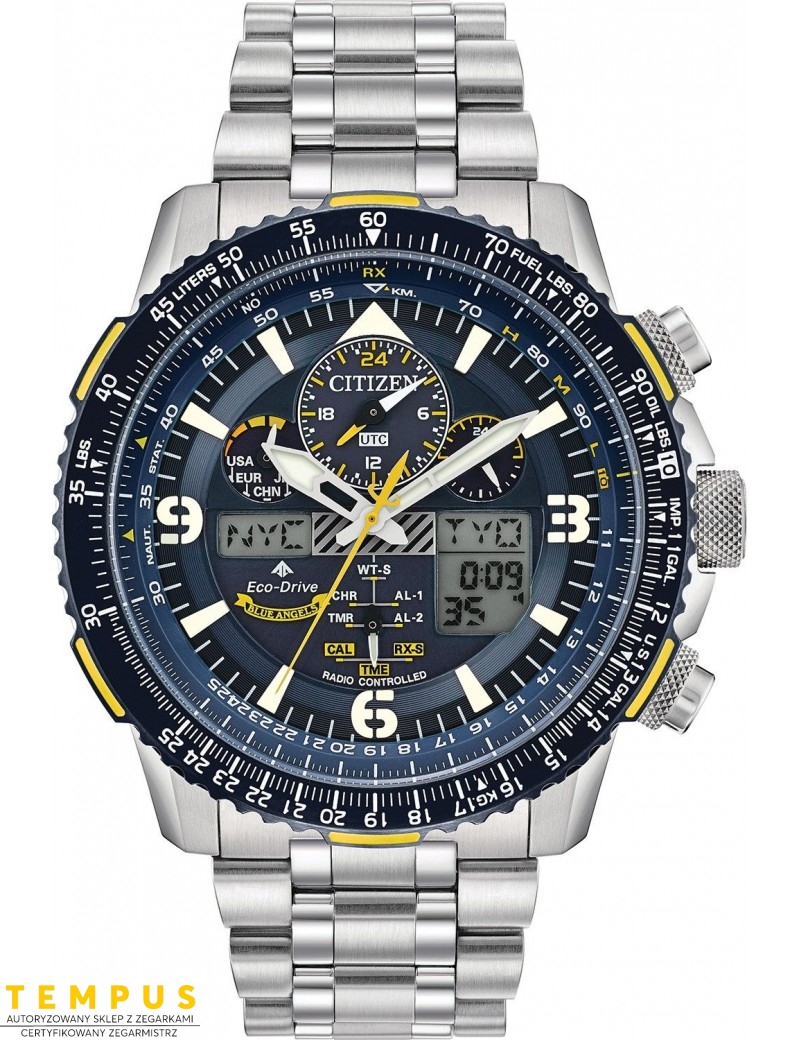 Zegarek sportowy, lotniczy męski Citizen JY8078-52L Promaster Blue Angels Eco-Drive na bransolecie Zegarek sportowy, lotniczy męski Citizen JY8078-52L Promaster Blue Angels Eco-Drive na bransolecie