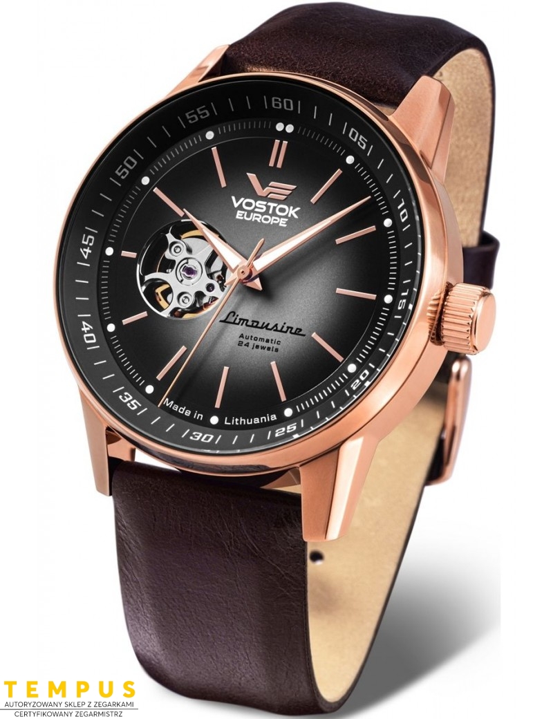 Zegarek casual męski Vostok Europe GAZ-14 LIMOUSINE NH38A-560B682 Open Heart - Zegarki VOSTOK EUROPE