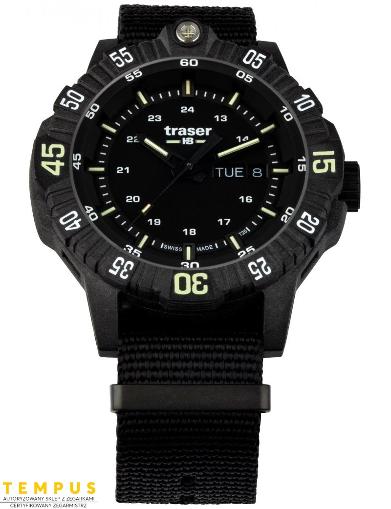 Zegarek sportowy, militarny męski Traser P99 Q Tactical Black 110722 - Zegarki TRASER