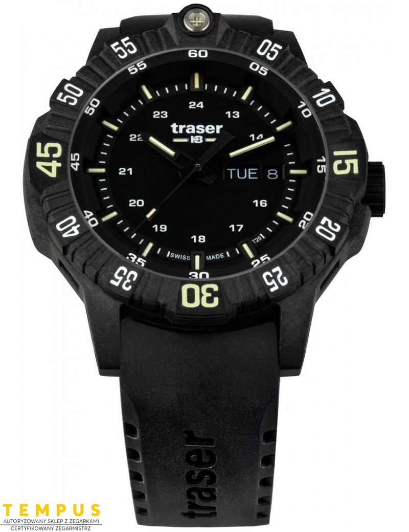 Zegarek sportowy, militarny męski Traser P99 Q Tactical Black 110723 - Zegarki TRASER Zegarek sportowy, militarny męski Traser P99 Q Tactical Black 110723 - Zegarki TRASER