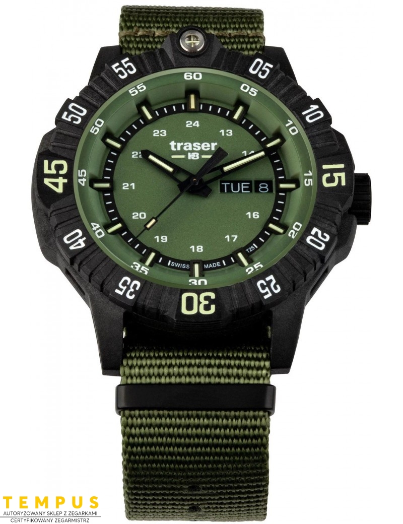 Zegarek sportowy, militarny męski Traser P99 Q Tactical Green 110726 - Zegarki TRASER Zegarek sportowy, militarny męski Traser P99 Q Tactical Green 110726 - Zegarki TRASER