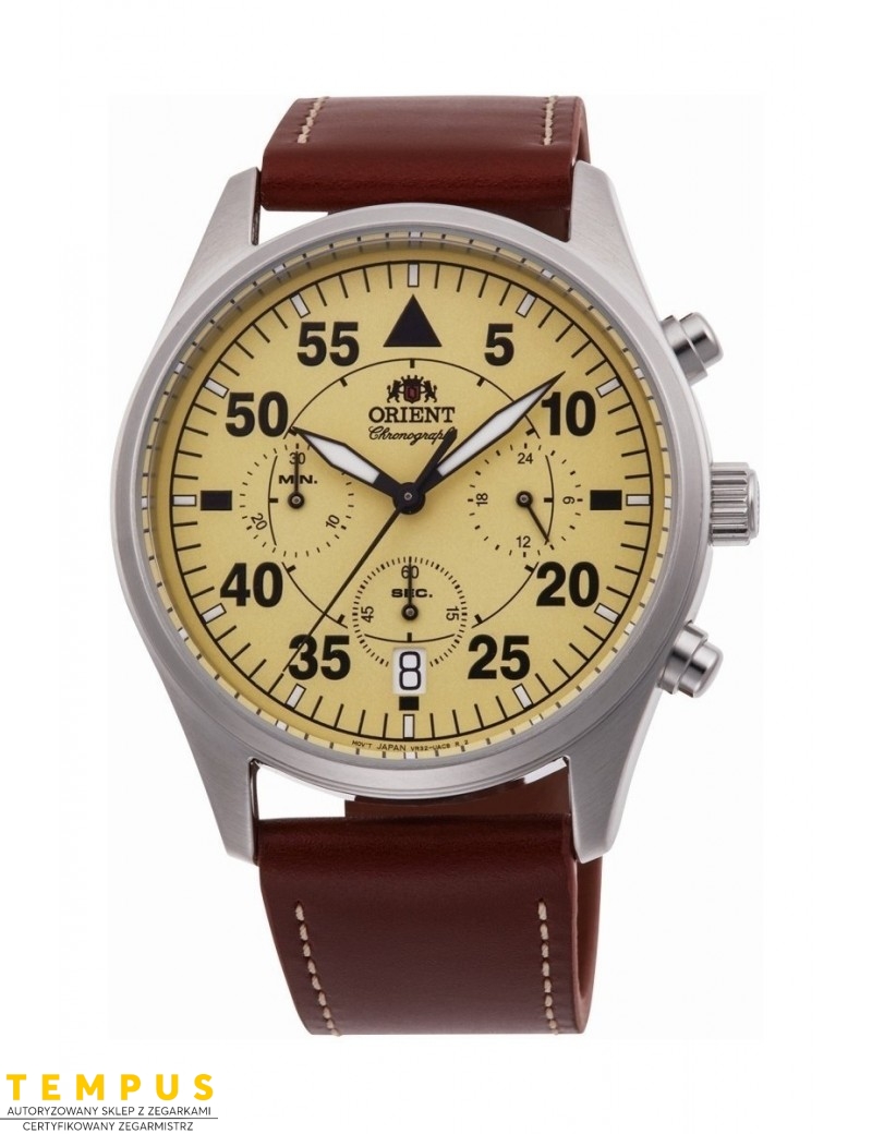 Zegarek lotniczy męski Orient Sport Chronograph Pilot RA-KV0503Y10B - Zegarki ORIENT