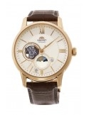 Zegarek klasyczny, elegancki męski Orient Sun & Moon Automatic RA-AS0010S10B Open Heart - Zegarki ORIENT