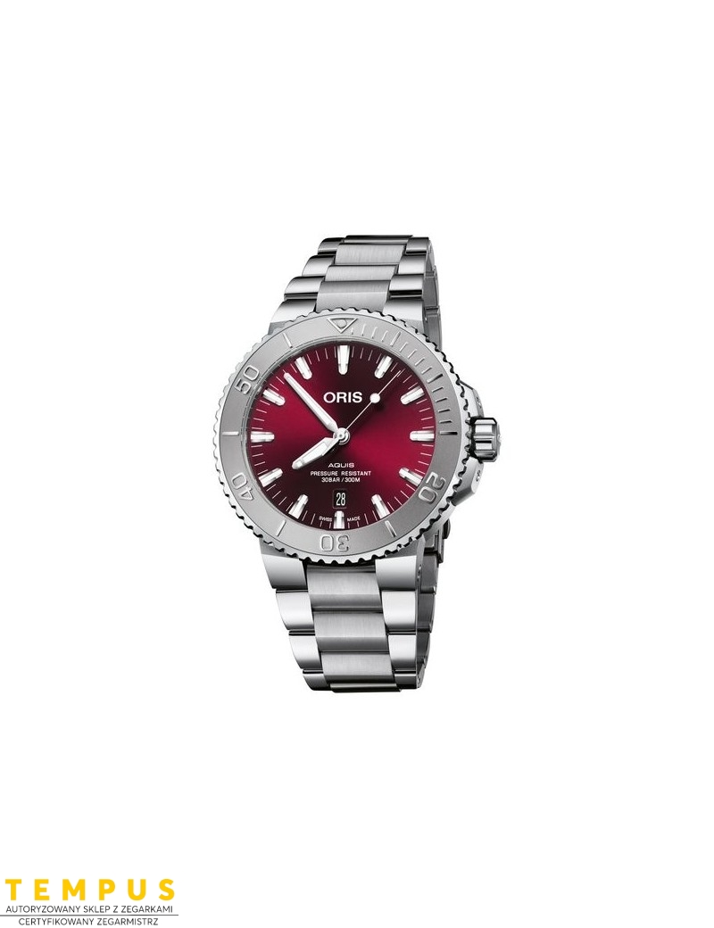 Zegarek sportowy męski Oris Aquis Date Cherry 0173377304158-0782405Peb 43.