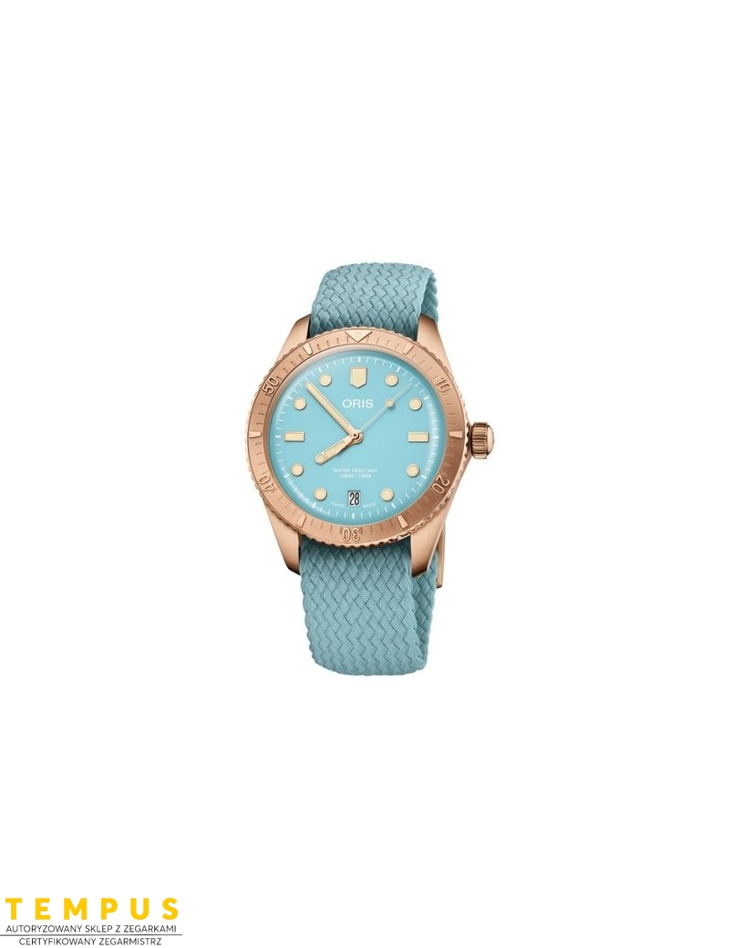 Zegarek sportowy damski, unisex Oris Divers Sixty-Five Cotton Candy Sky Blue 0173377713155-0731902Brs - Zegarki ORIS Zegarek sportowy damski, unisex Oris Divers Sixty-Five Cotton Candy Sky Blue 0173377713155-0731902Brs - Zegarki ORIS