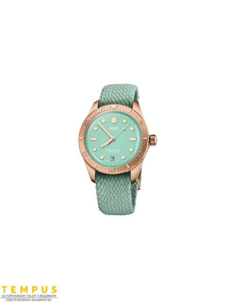 Zegarek sportowy damski, unisex Oris Divers Sixty-Five Cotton Candy Wild Green 0173377713157-0731903Brs - Zegarki ORIS Zegarek sportowy damski, unisex Oris Divers Sixty-Five Cotton Candy Wild Green 0173377713157-0731903Brs - Zegarki ORIS