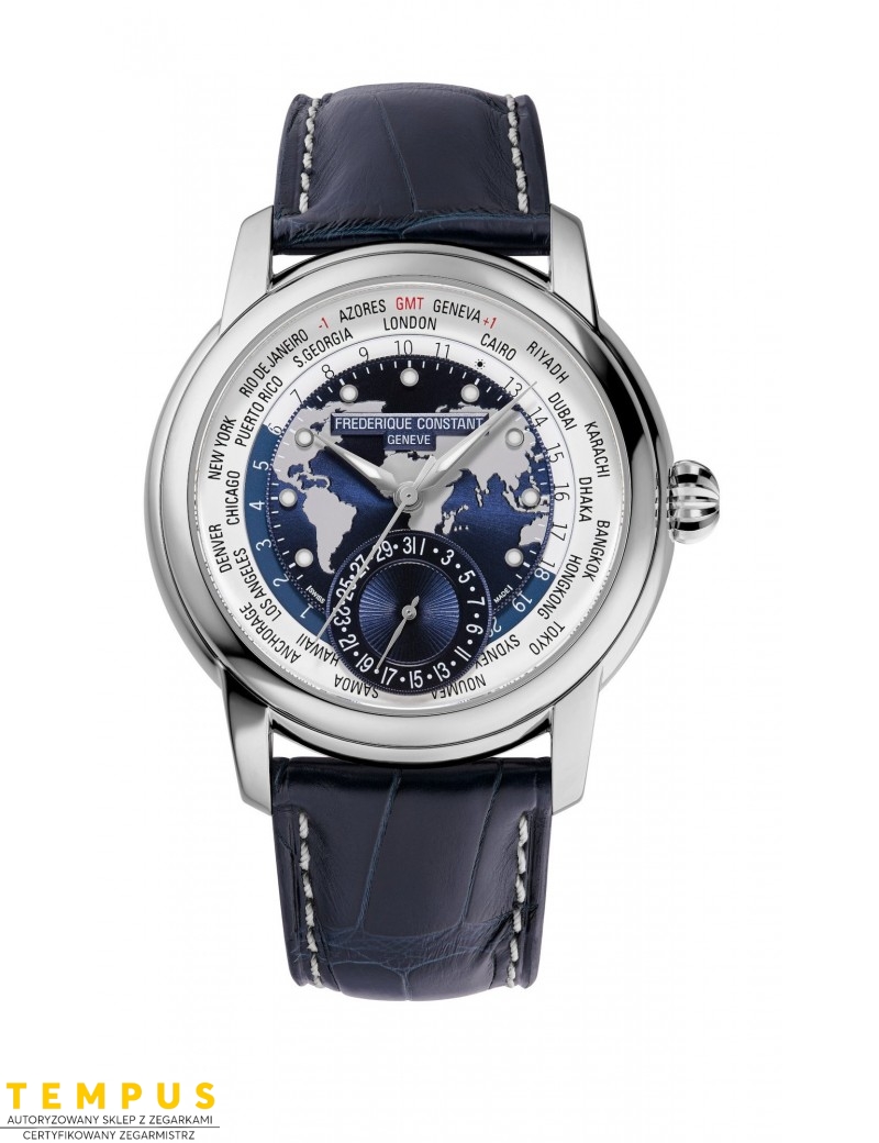 Frederique Constant Classics Worldtimer Manufacture FC-718NWWM4H6 - Zegarki FREDERIQUE CONSTANT