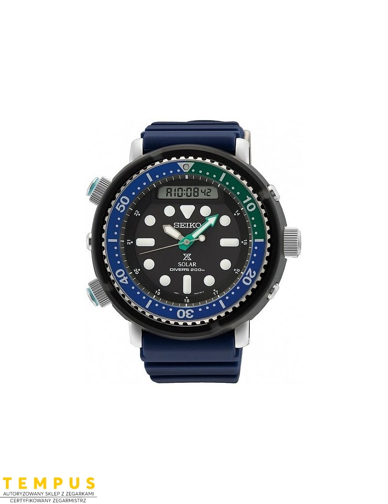 Zegarek sportowy męski Seiko Snj039P1 Prospex Sea Series Tuna Diver Solar Analog-Digital Tropical Lagoon Special Edition - Zegarki SEIKO Zegarek sportowy męski Seiko Snj039P1 Prospex Sea Series Tuna Diver Solar Analog-Digital Tropical Lagoon Special Edition - Zegarki SEIKO