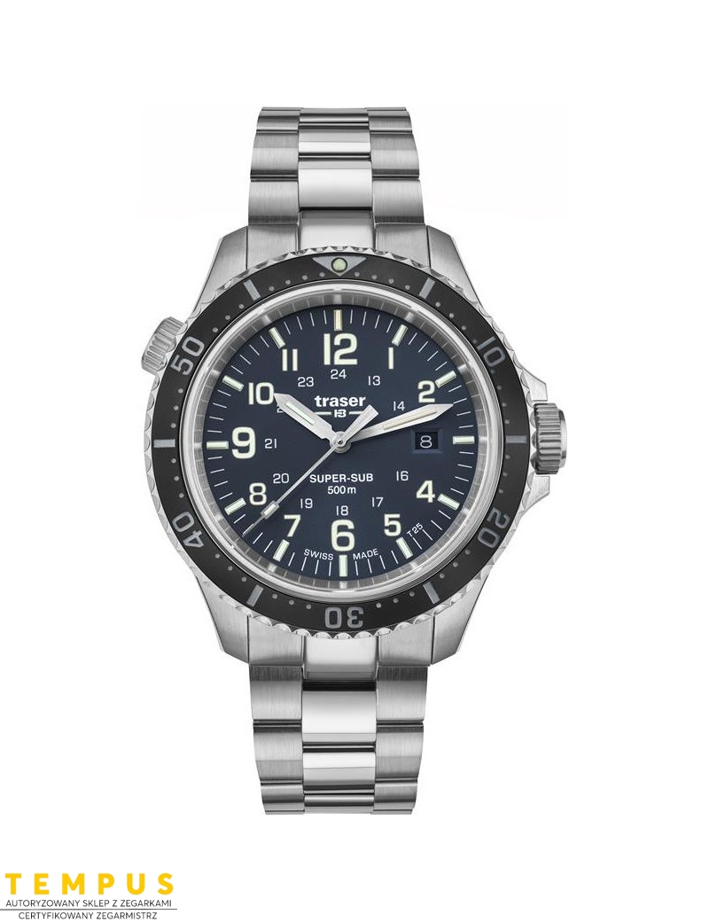 Zegarek sportowy, militarny męski Traser P67 SuperSub Blue Set 109373 - Zegarki TRASER