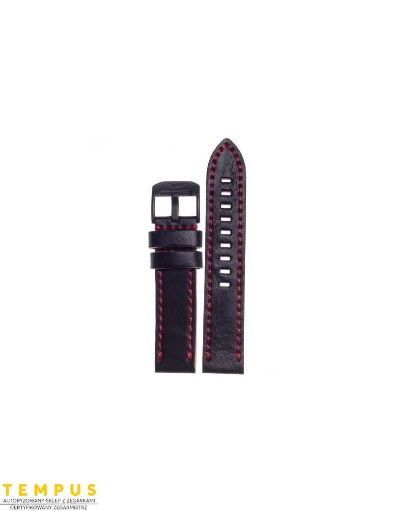 Pasek Vostok Europe Almaz - Skóra C260 czarny z czerwonym p. czarna kl. - VOSTOK - paski i bransolety do zegarków Pasek Vostok Europe Almaz - Skóra C260 czarny z czerwonym p. czarna kl. - VOSTOK - paski i bransolety do zegarków