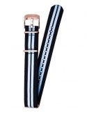 Pasek Vostok Europe Almaz - Nylon O266 czarny z niebieskim śr. różowa kl. - VOSTOK - paski i bransolety do zegarków