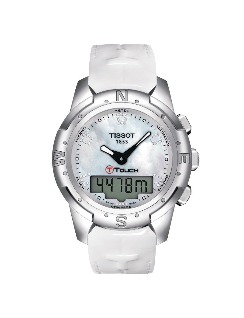 Tissot T-TOUCH II Lady TITANIUM T047.220.46.116.00 White & Diamonds - Zegarki TISSOT Tissot T-TOUCH II Lady TITANIUM T047.220.46.116.00 White & Diamonds - Zegarki TISSOT