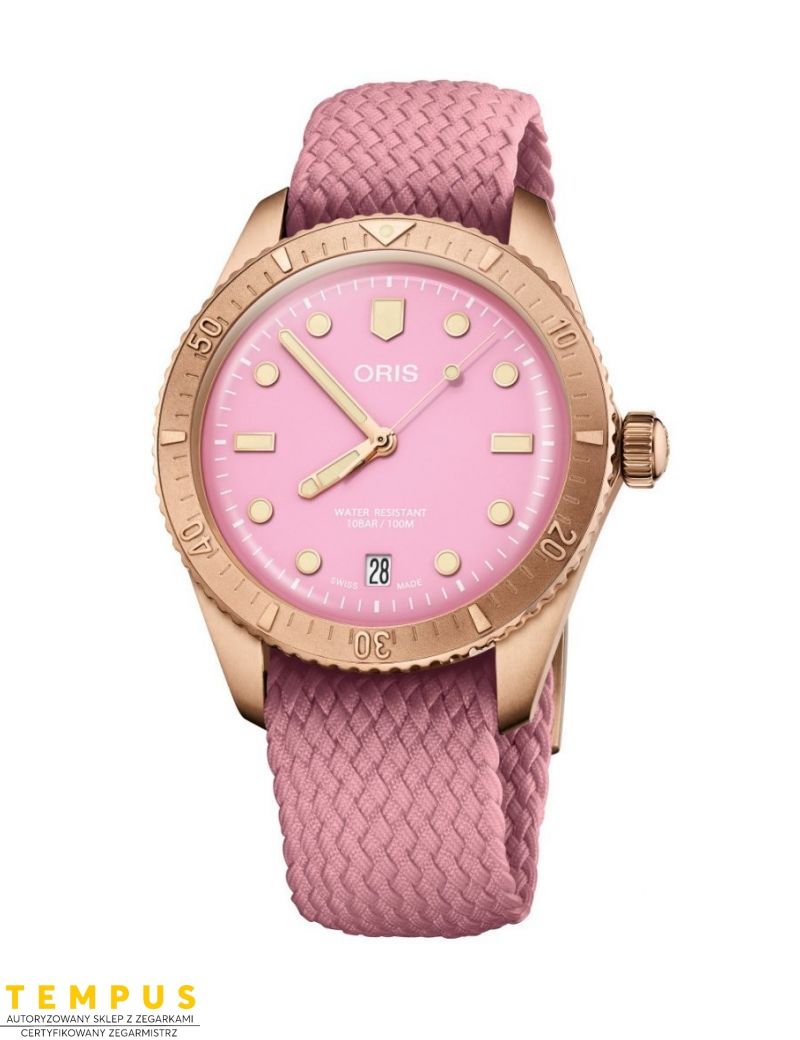 Zegarek sportowy damski, unisex Oris Divers Sixty-Five Cotton Candy Lipstick Pink 01 733 7771 3158-07 3 19 04Br - Zegarki ORIS Zegarek sportowy damski, unisex Oris Divers Sixty-Five Cotton Candy Lipstick Pink 01 733 7771 3158-07 3 19 04Br - Zegarki ORIS